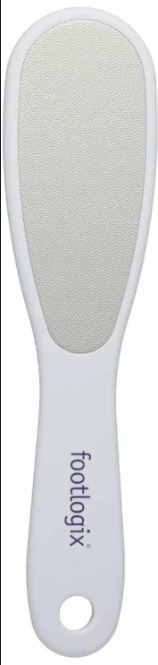 Footlogix腳挫的粗面和細面不鏽鋼設計,用於去腳皮和老繭