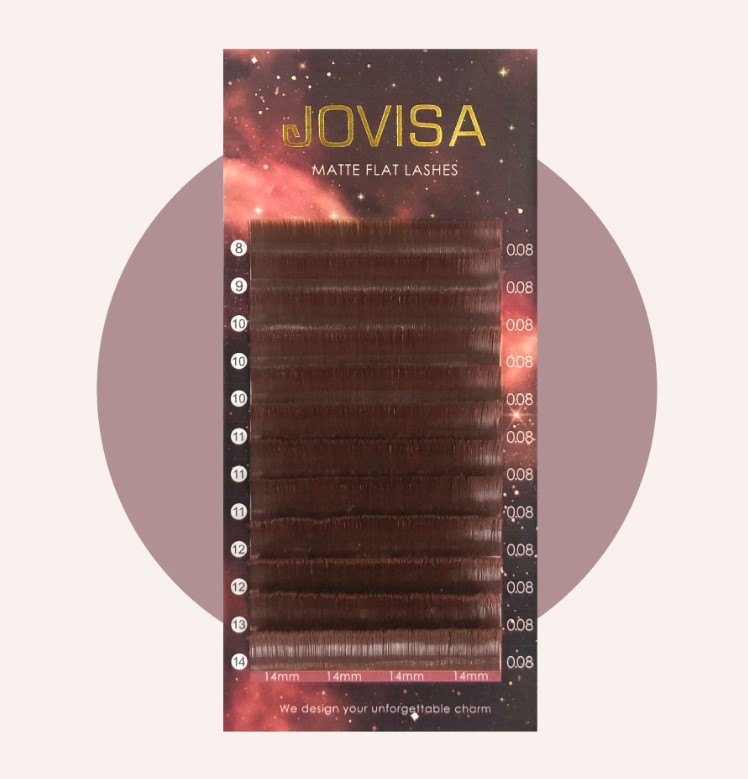 JOVISA 星棕魅影睫毛 0.08 扁毛 C 13+14MM▸咖啡◂