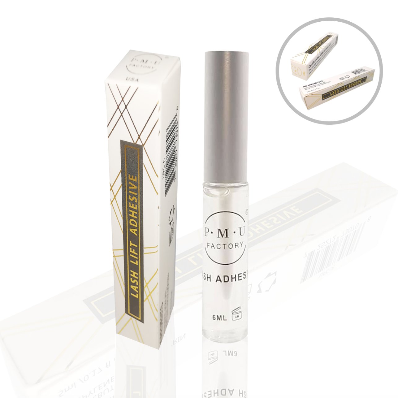 美國 PMU FACTORY 進口電燙睫毛專用膠水 可配合 角蛋白濃睫 角蛋白美睫 角蛋白睫毛捲翹睫 角蛋白修護 技術 韓國製造 (8-10秒乾膠水, 增加睫毛排列時間)